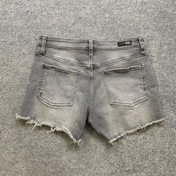 Kut From The Kloth Shorts Womens 6 Gray Denim Jane High Rise Distressed Cutoff - Picture 8 of 10